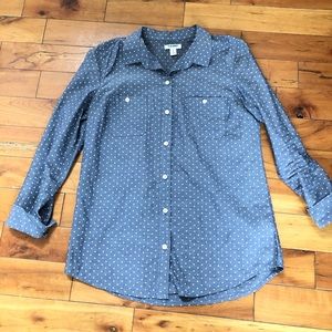 Old navy medium polka dot chambray
